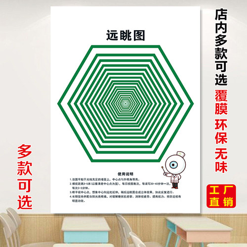 远眺图眼肌运动训练墙贴
