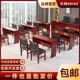 双人会议桌条桌办公培训桌条形桌油漆实木皮长条桌会议室桌椅课桌