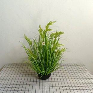 仿真水稻田园风装 饰小麦稻谷人造塑料田野造景仿真植物仿稻穗