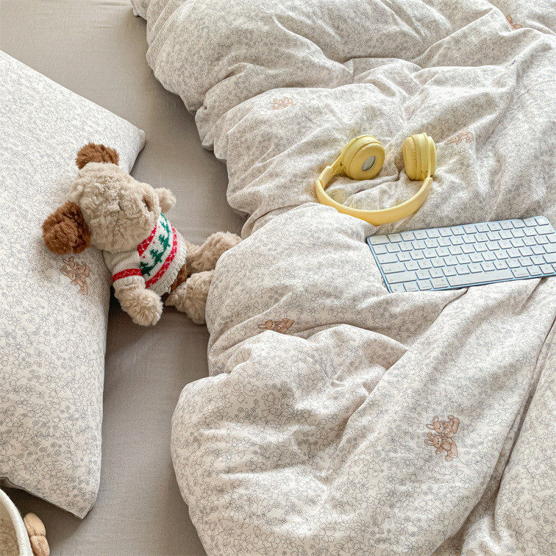 小清新母婴级全棉双层纱四件套不亲肤柔软闷热套件床单被罩,床上用品,床品套件/四件套/多件套,淘宝优惠券,粉丝福利购,淘宝优惠卷