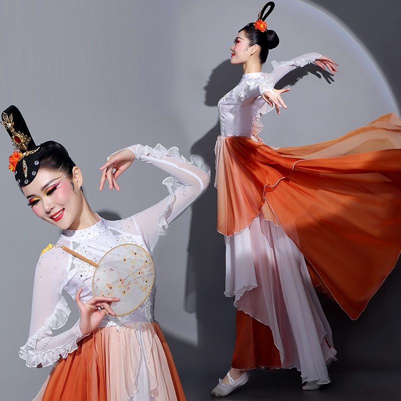 高货速发古典舞演出服女飘逸2025新款艺考剧目红鳞舞蹈服装胶州秧