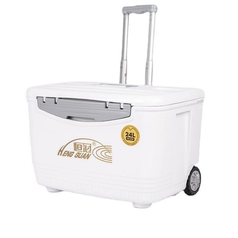 恒冠078 24轮钓鱼保温箱超轻带升保鲜冷藏箱活虾饵箱大容量海钓箱