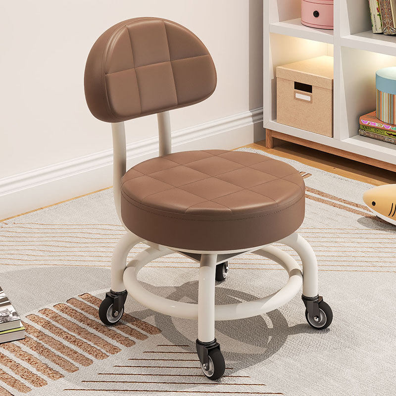 带滑轮矮凳万向轮小凳子家用换鞋凳儿童靠背椅子客厅圆凳软包板凳,住宅家具,万向轮凳,淘宝优惠券,粉丝福利购,淘宝优惠卷
