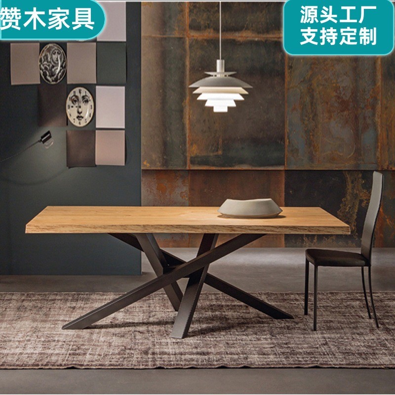 实木会议桌长桌简约现代办公桌北欧长条桌长方形餐桌工作台洽谈桌