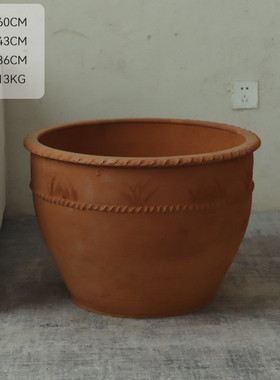现货老式泥瓦盆大号庭院别墅装饰大透气复古特大种树盆粗陶花盆