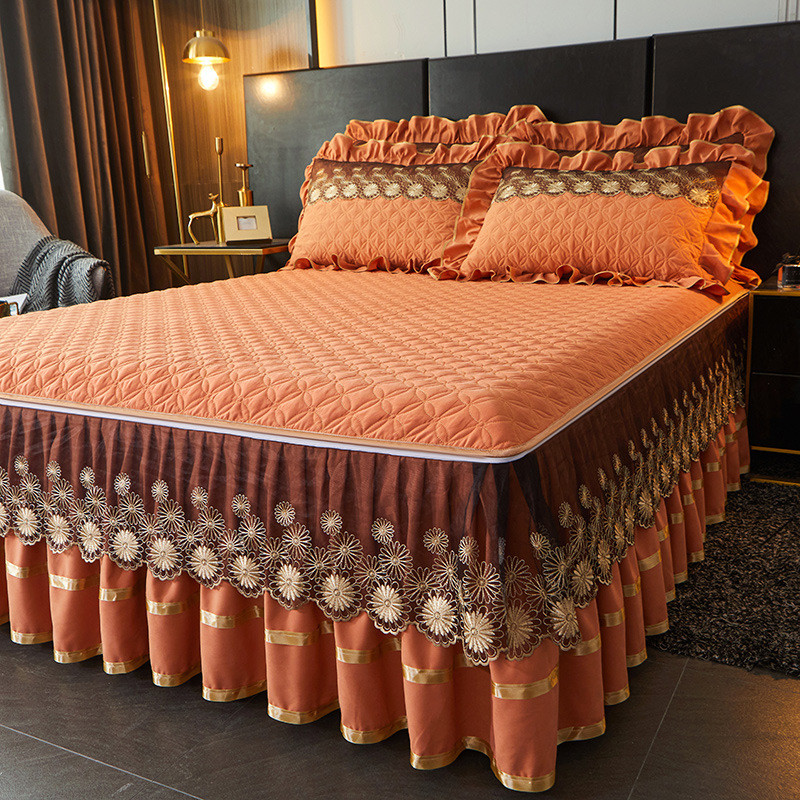 欧式高档床笠床裙二合一床盖款床单单件四季通用床罩带裙边床围裙