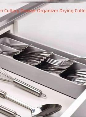 Kitchen Cutlery Drawer Organizer Drying Cutlery Tray Spoon.