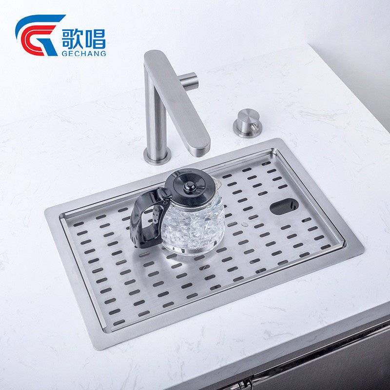 迷你小单槽隐形水槽带盖吧台水池台下盆手工槽加厚304不锈钢商用,家装主材,水槽单品,淘宝优惠券,粉丝福利购,淘宝优惠卷