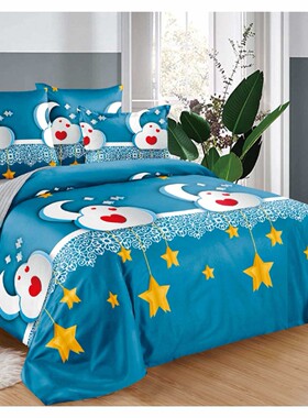 家纺直销被套枕套床单定做厂印花130g235cm磨毛布四件套定制