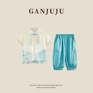 汉服男童夏季2025新款超仙中国风古装新中式儿童高端中秋演出服装