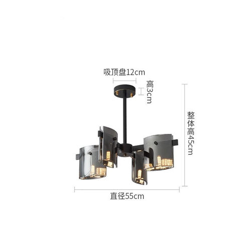 铁艺客厅吊灯轻奢玻璃后现代简约大气餐厅艺术极简新款网红复古灯