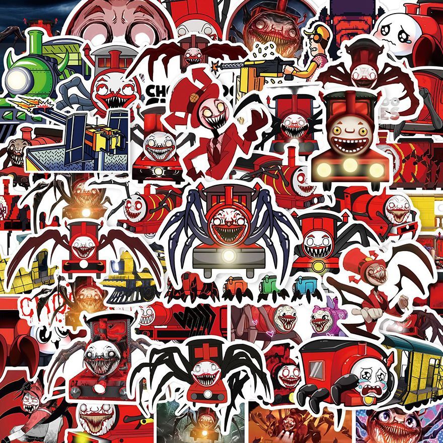 100张Roblox查尔斯小火车贴纸儿童文具水杯手机壳装饰涂鸦贴画