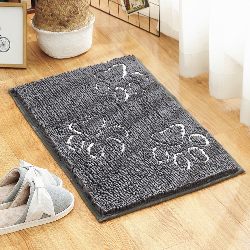 宠物地垫加厚狗爪狗狗坐垫雪尼尔刺绣tpr底供应吸水止滑垫强