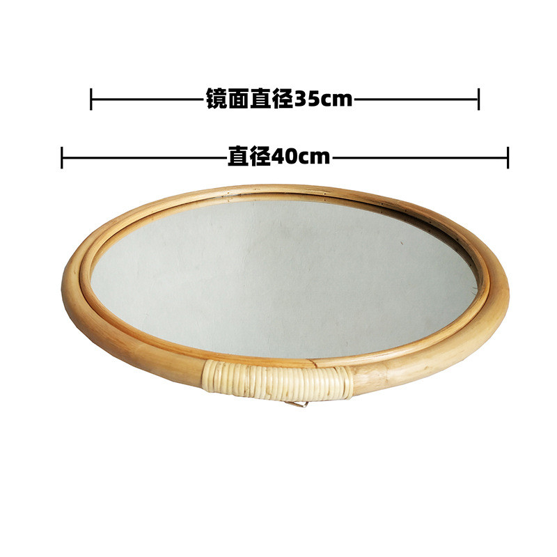 装饰镜摄影藤编镜子编民宿装饰镜墙饰壁挂北欧