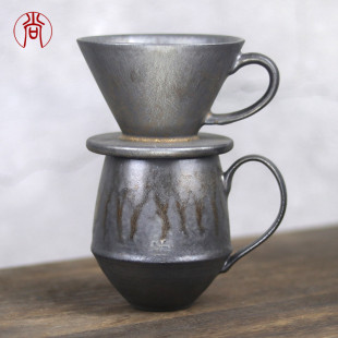 手冲陶瓷咖啡滤杯过滤漏斗支架滴漏滤纸咖啡杯子一套装家用办公室