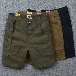 5直筒中裤 ins工装 短裤 夏季 分裤 纯棉潮牌修身 男休闲马裤 子 五分美式