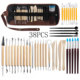陶艺工具38件套装 笔泥塑雕刻刀硅胶点钻粘土七本针陶泥工具