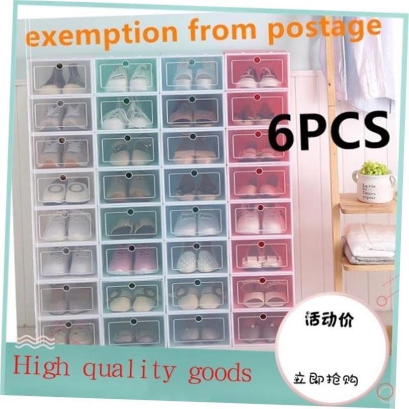 new 6 PCS Transparent shoe box shoe storage  shoe rack shoe