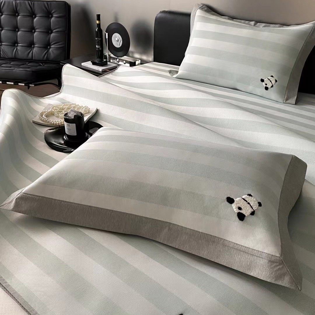 凉感提花养生冰丝凉席三件套母婴级A类可机洗折叠空调软席床笠平,床上用品,冰丝席,淘宝优惠券,粉丝福利购,淘宝优惠卷