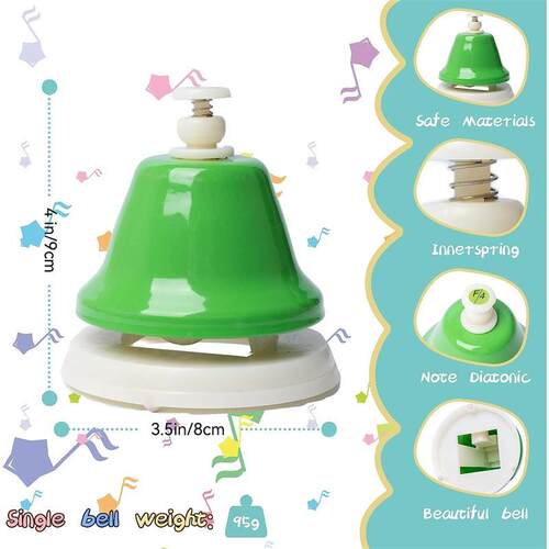 Desk Bells Rainbow Diatonic Hand Bell toy for Kids Musical L