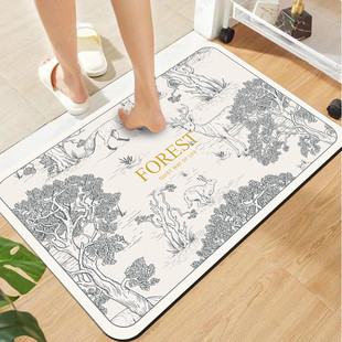 好货硅藻泥浴室防滑垫家用卫生间吸水地垫厕所轻奢洗手间卫浴速干