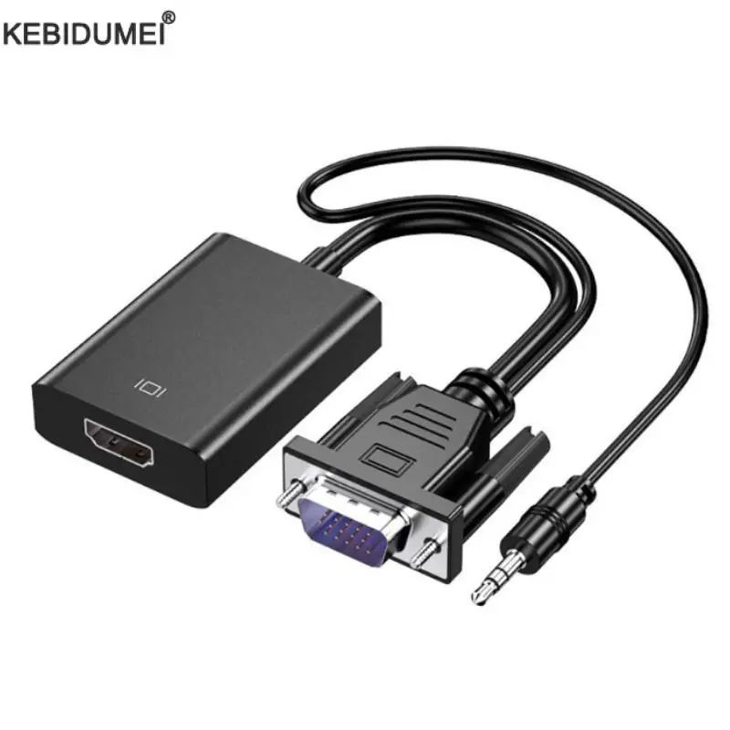VGA to HDMI Converter Adapter Male to Female Cable With Audi
