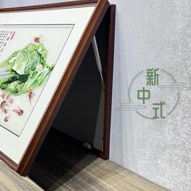 苏绣百财聚来图装饰画缸电表箱玄关挂画实木框配电箱刺绣画图片