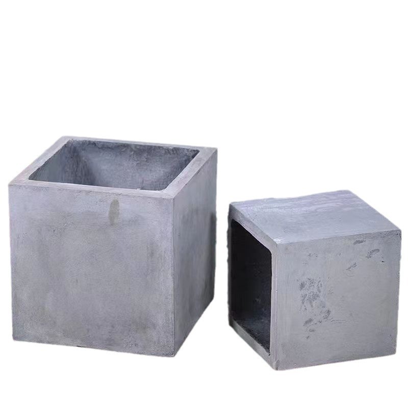 北欧风泥水泥花盆正方形花盆绿植盆栽镁花盆花盆简约风盆底