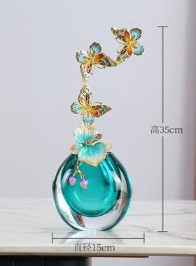 珐琅彩琉璃客厅玄关柜花瓶摆件高端艺术品电视柜高档装饰品摆件