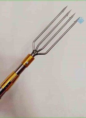 不锈钢鱼叉杆纯手工可伸缩倒刺钢叉黄鳝叉牛蛙鱼叉头泥鳅叉伸缩杆