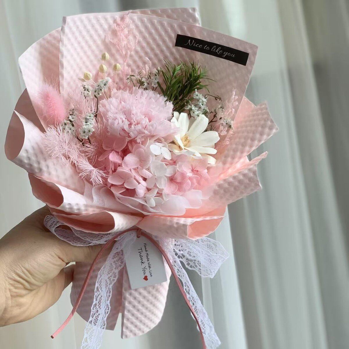 女神节母亲节教师节永生花玫瑰康乃馨花束伴手礼物装饰摆件