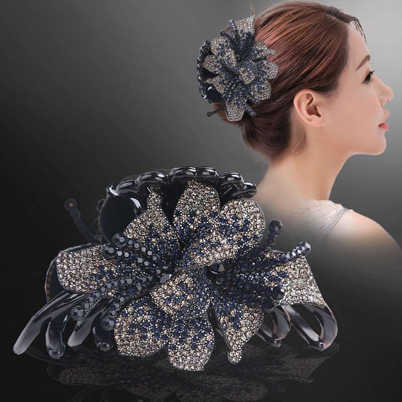 Shark hair clip quantity full of diamonds flower hair clip h