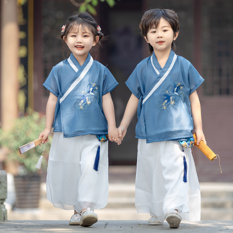 男童夏季中国风宝宝套装女孩古装民族风幼儿园