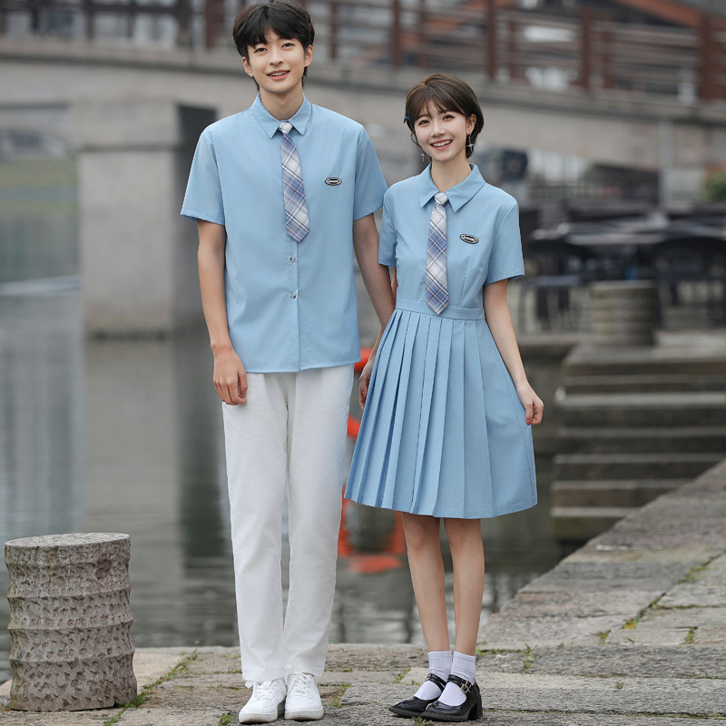 高货速发初中生班服夏季套装学院风中小学生六年级毕业礼服大合唱