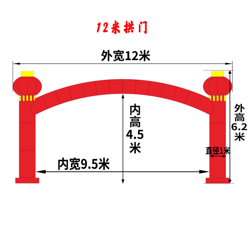 拱门厂家充气气模广告活动婚庆庆典彩虹门气球立柱灯笼外贸开业