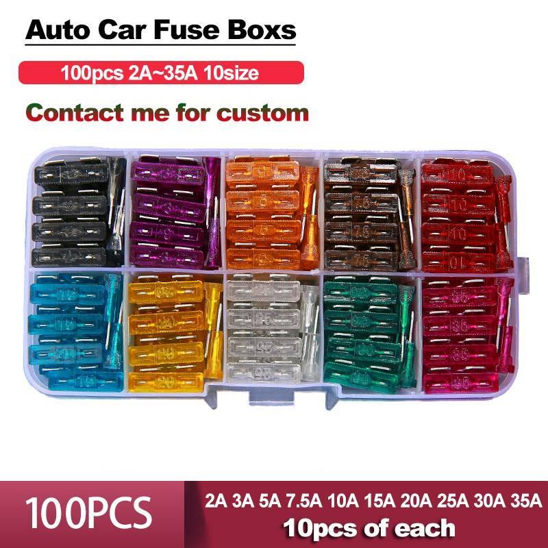 Auto Car Fuse Box Medium100PCS 2A 3A 5A 7.5A 10A 15A 20A 25A