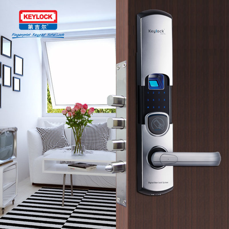 第吉尔指纹锁密码感应刷卡防盗门入户智能电子锁92a防小黑盒