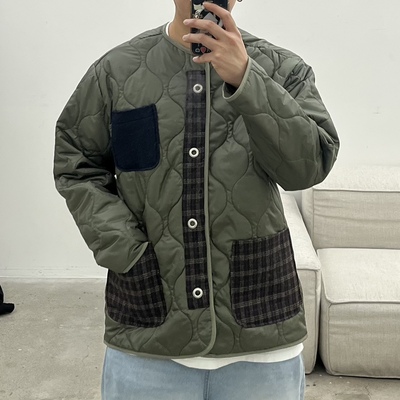 韩国男女同款菱格棉服外套