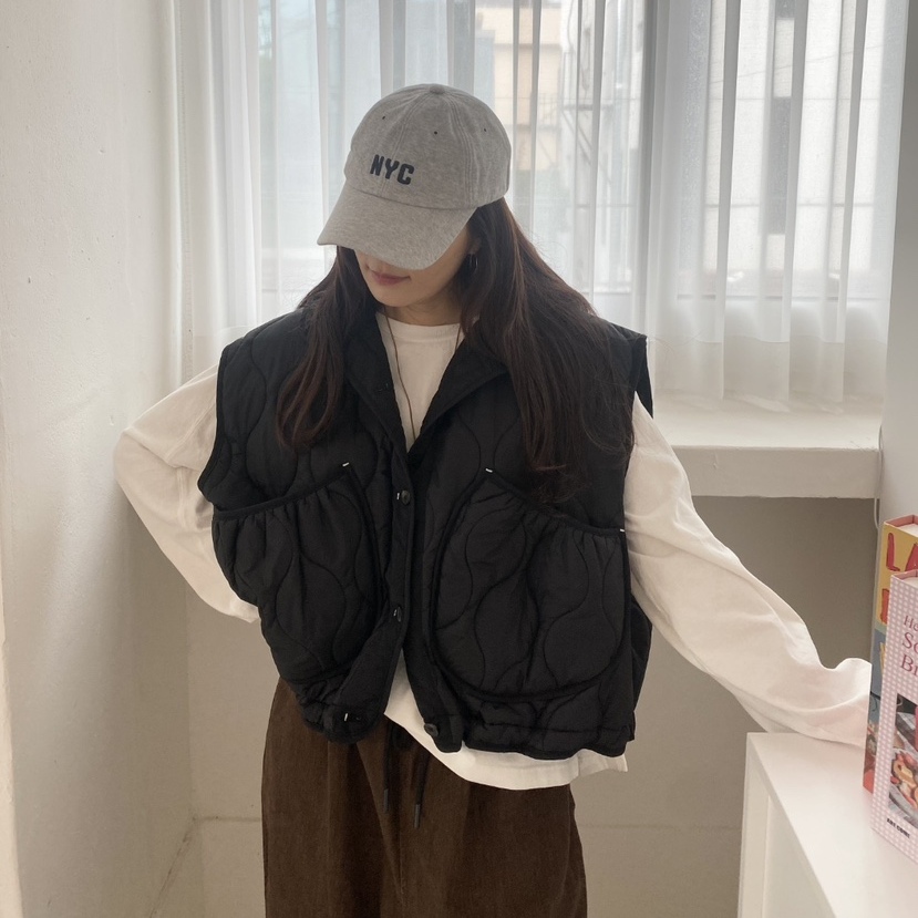 韩国加厚夹棉连帽马甲女装