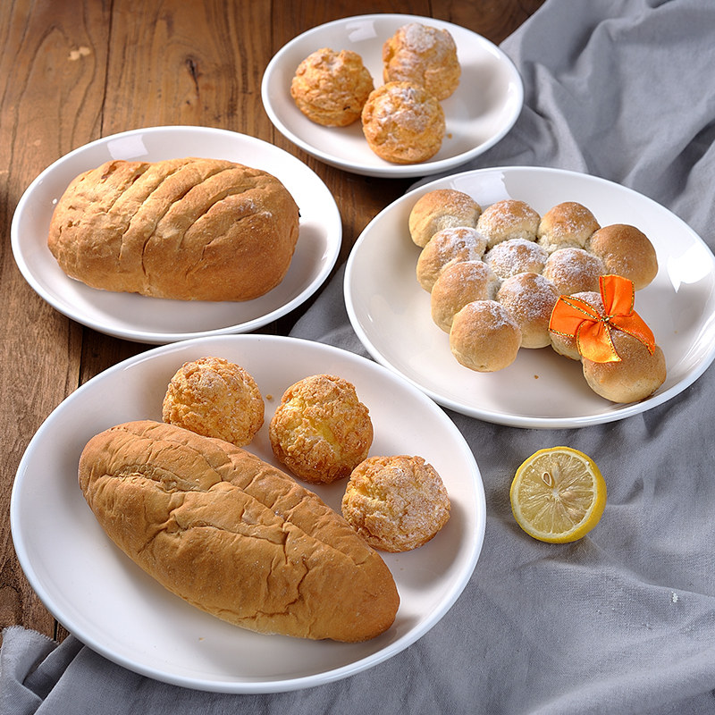 中式白色圆形盘子9英寸7寸6家用陶瓷餐具大盘子菜盘纯白瓷盘圆盘