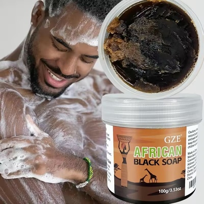 Original African Black Soap 3-in-1 Face Body Cleanser Deeply