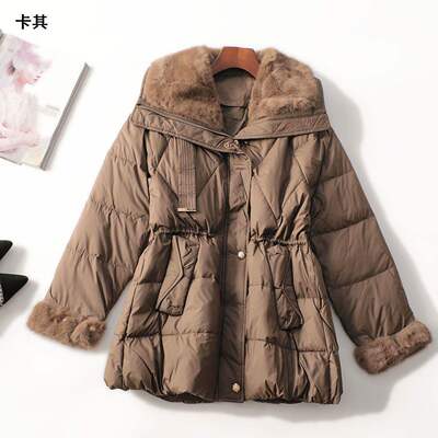 247327 冬羽绒服 女中长款长袖单排扣.M