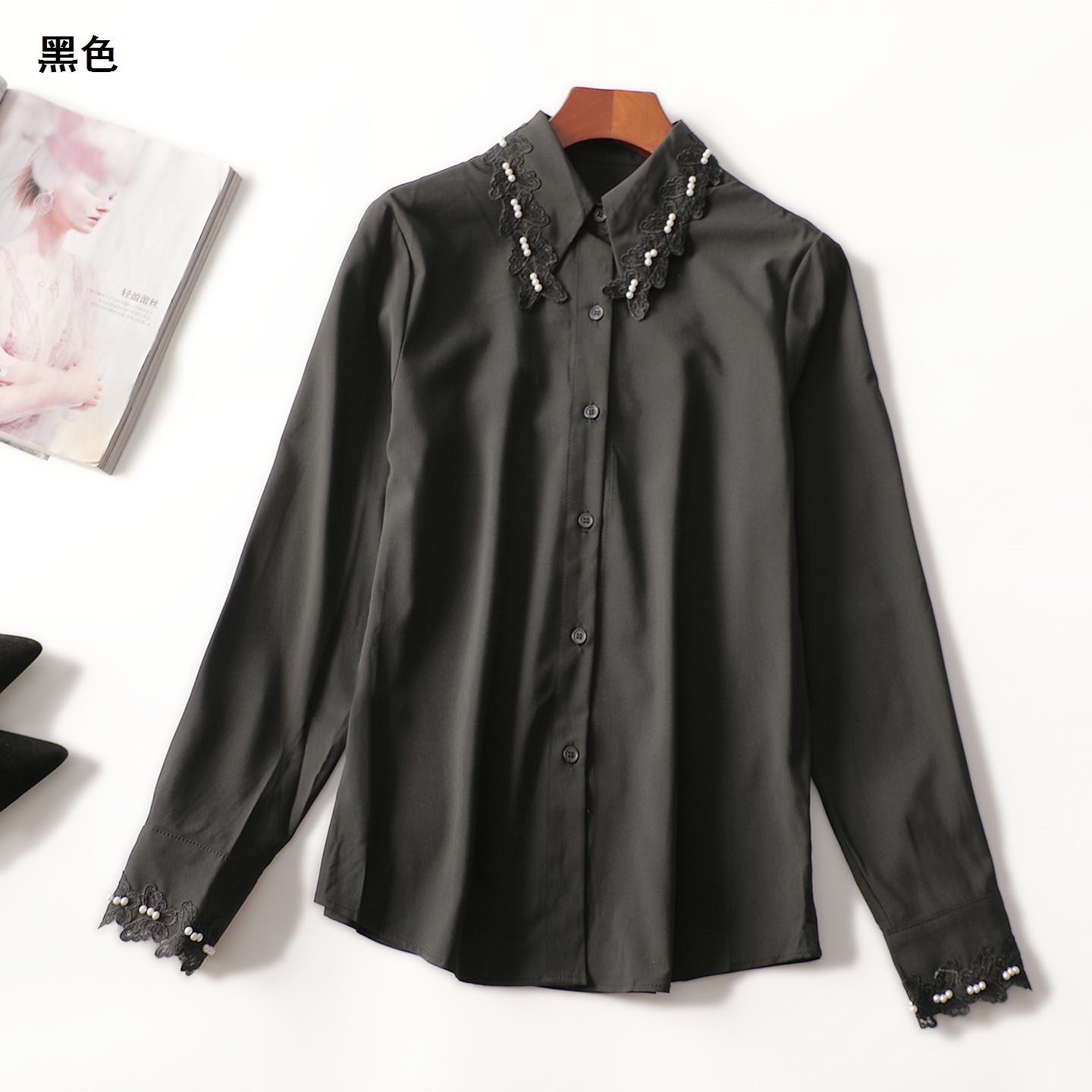 412167 秋衬衫 女中长款长袖单排扣