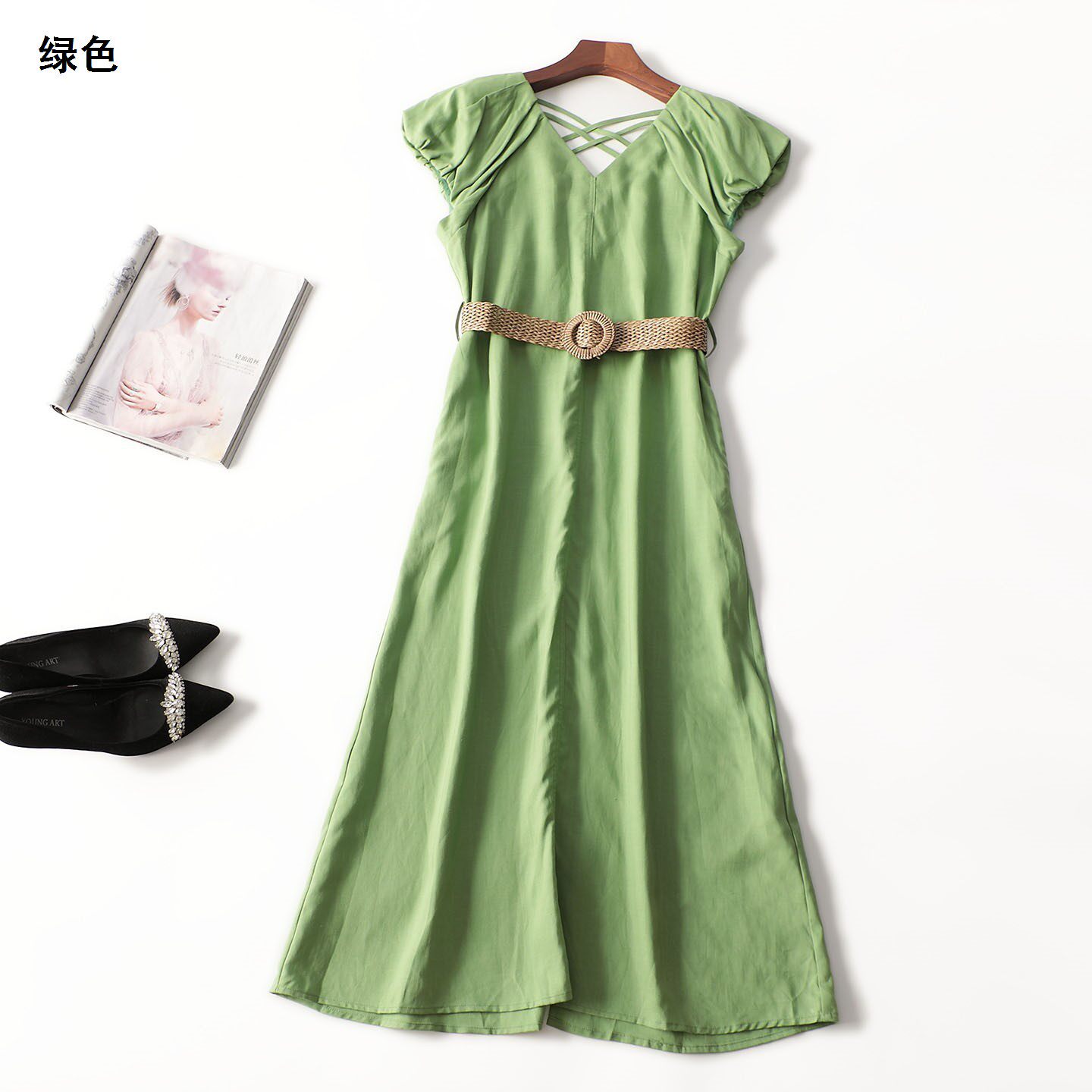 246085 夏连衣裙 女加长款无袖.M.L.XL.2XL
