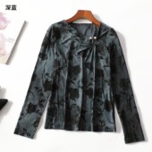 网纱洋气打底春长袖 413703南油高端欧洲站高货女装 薄款 上衣