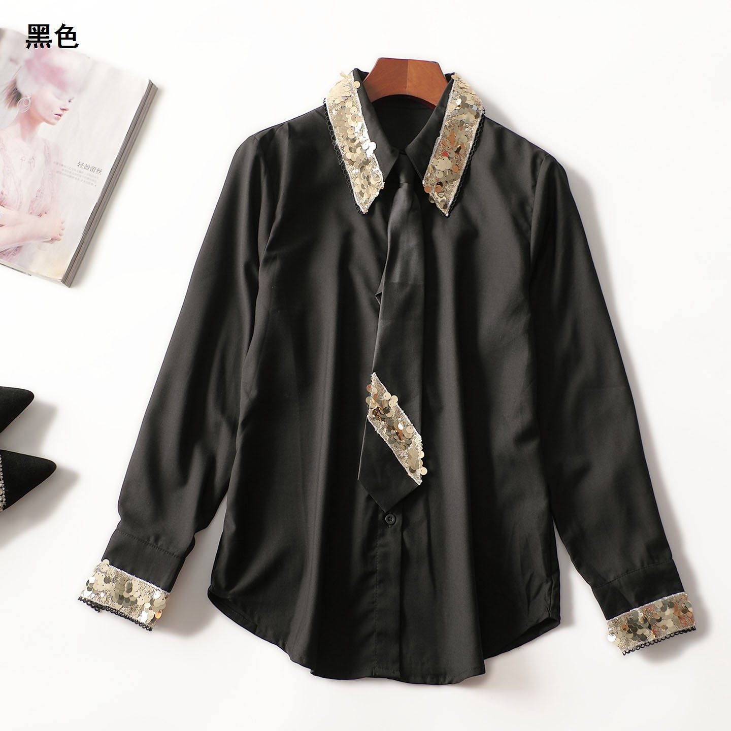 412269 秋中长款单排扣长袖衬衫,女装/女士精品,衬衫,淘宝优惠券,粉丝福利购,淘宝优惠卷