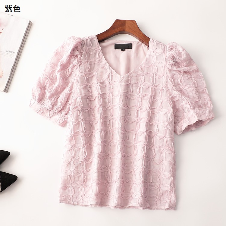 409549 夏上衣 深圳女中长款短袖V领清仓