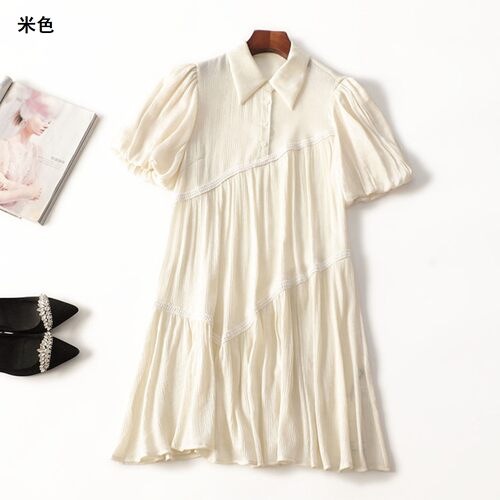 245519 夏连衣裙 深圳女中长款短袖翻领.S.M