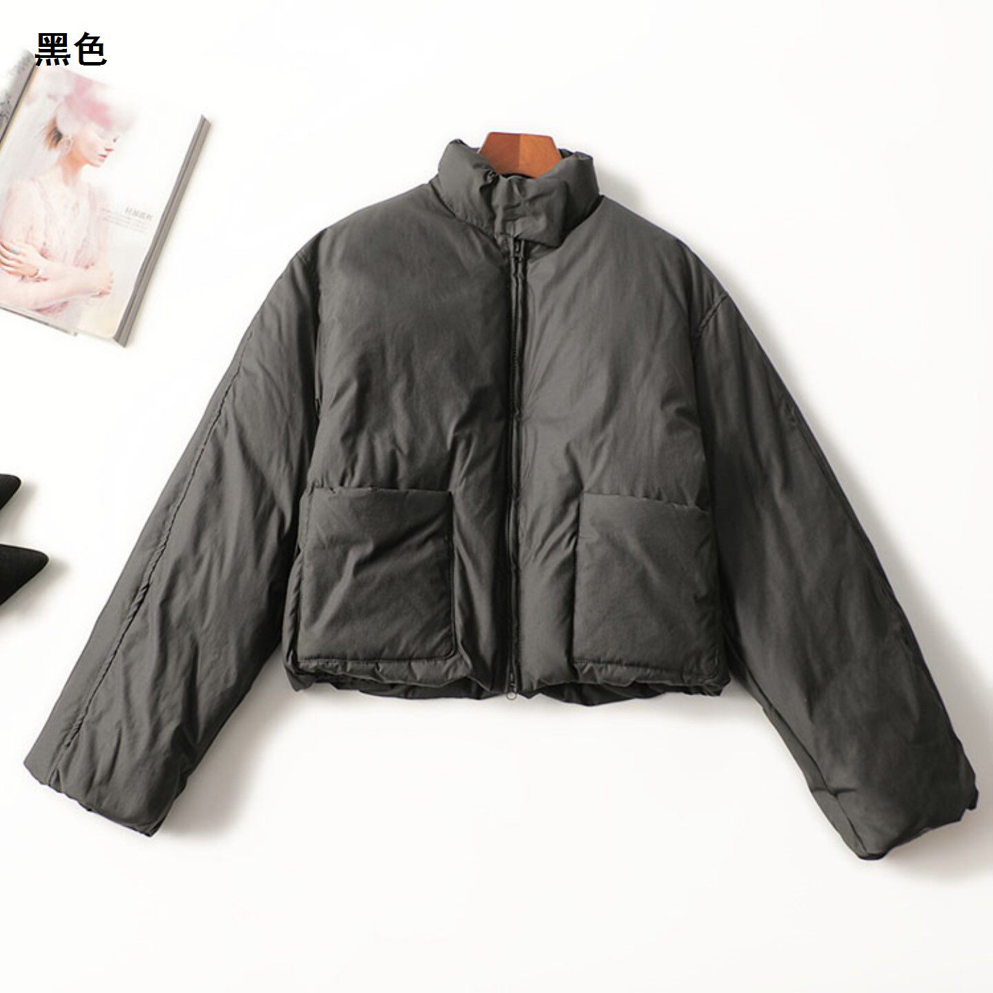 244958 冬羽绒服 女短款长袖立领