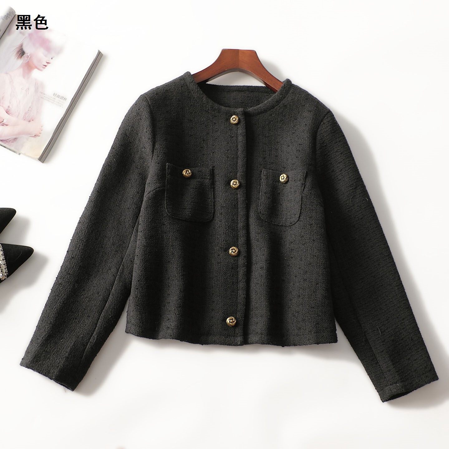 247506 秋外套 女中长款长袖单排扣,女装/女士精品,短外套,淘宝优惠券,粉丝福利购,淘宝优惠卷